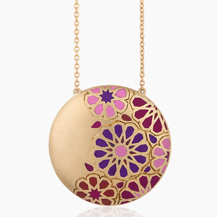 My Muse Glory enamel necklace by Nada Ghazal 