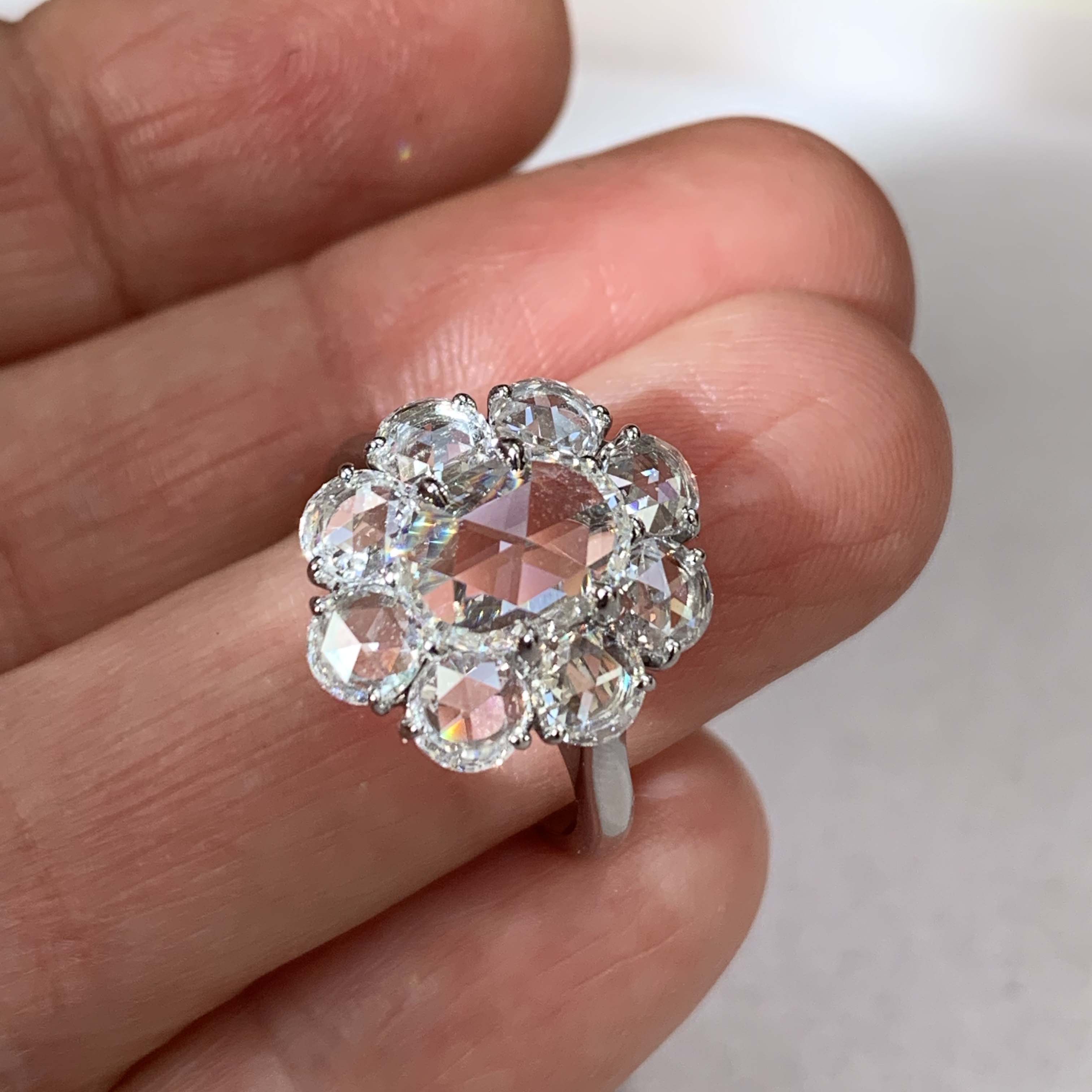 Rose cut diamond engagement ring from Bayco