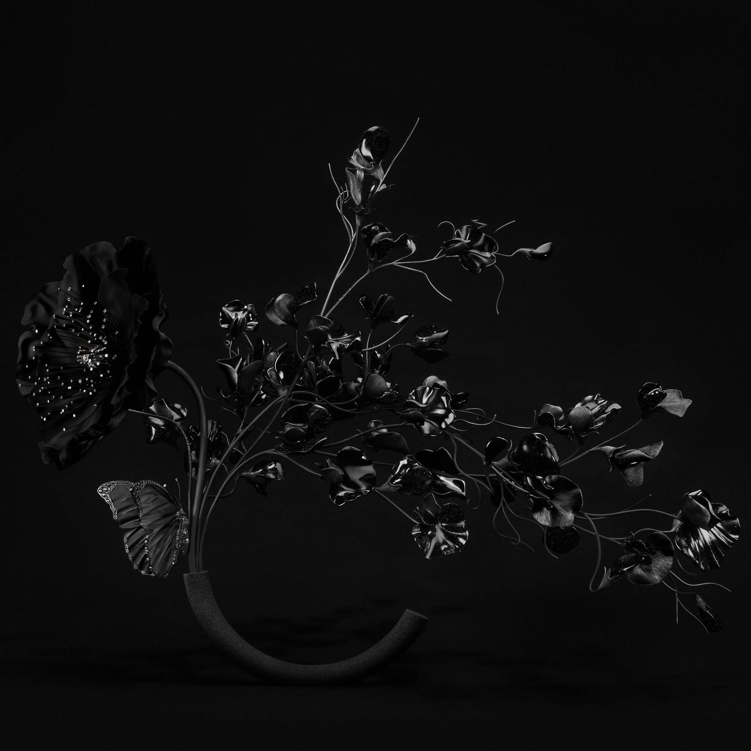 Composition No1 Impermanence poppy flower and sweet pea branches by Boucheron bis