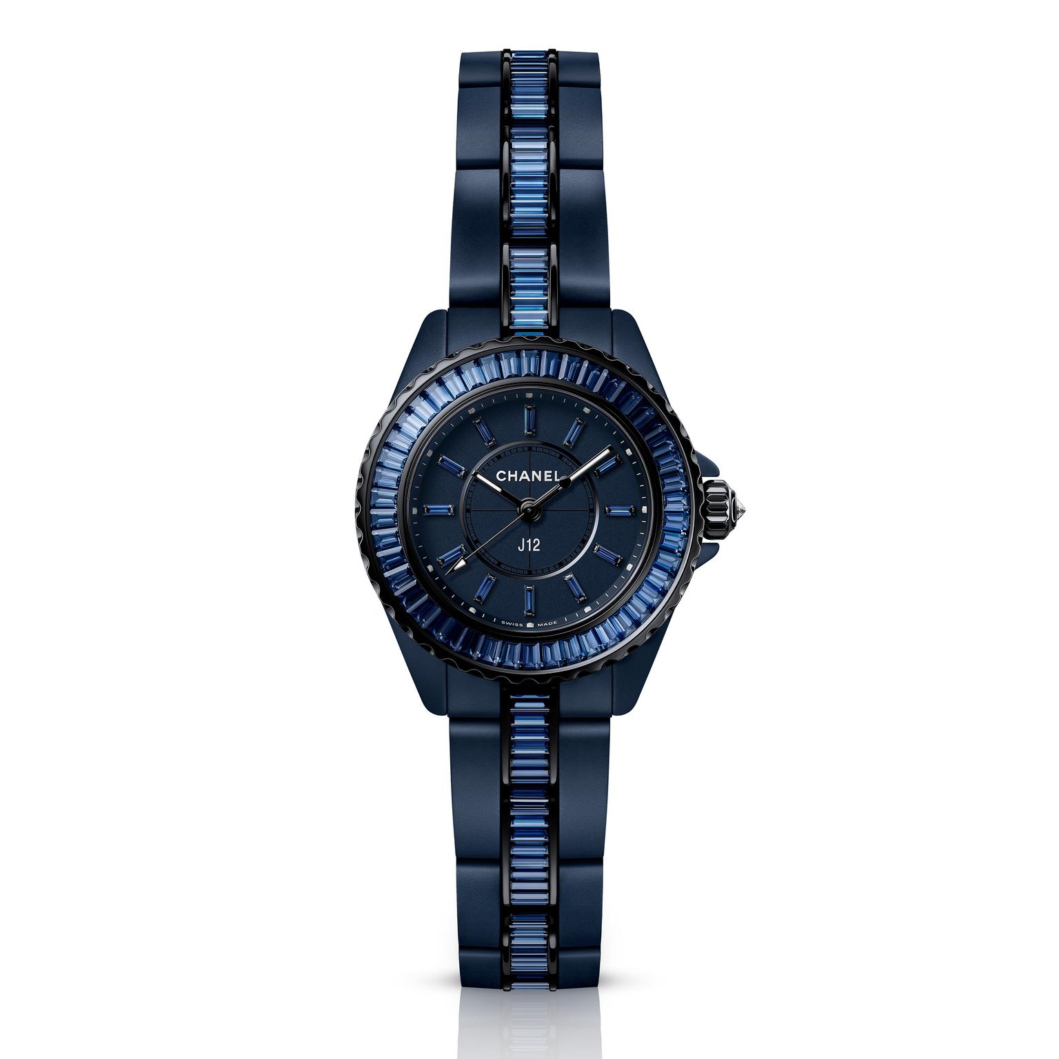 J12 Bleu 28 MM Sapphires by Chanel