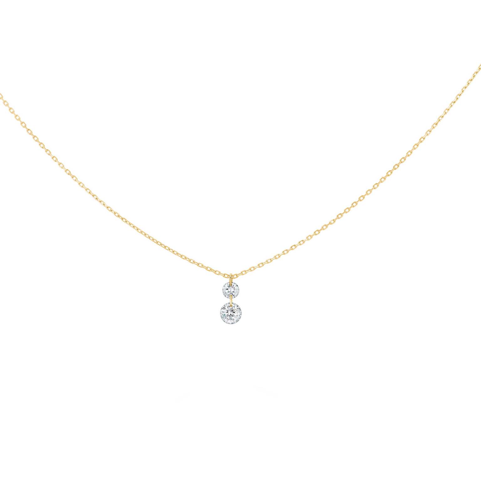 La Brune & La Blonde 360° Duo necklace with brilliant-cut diamonds on a gold chain