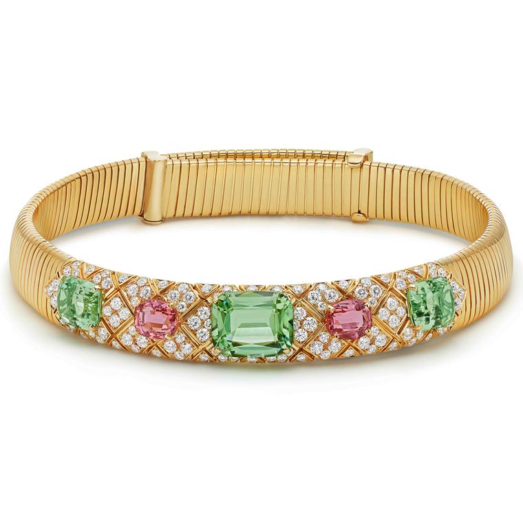 Tubogas Green Leaf choker by Bvlgari