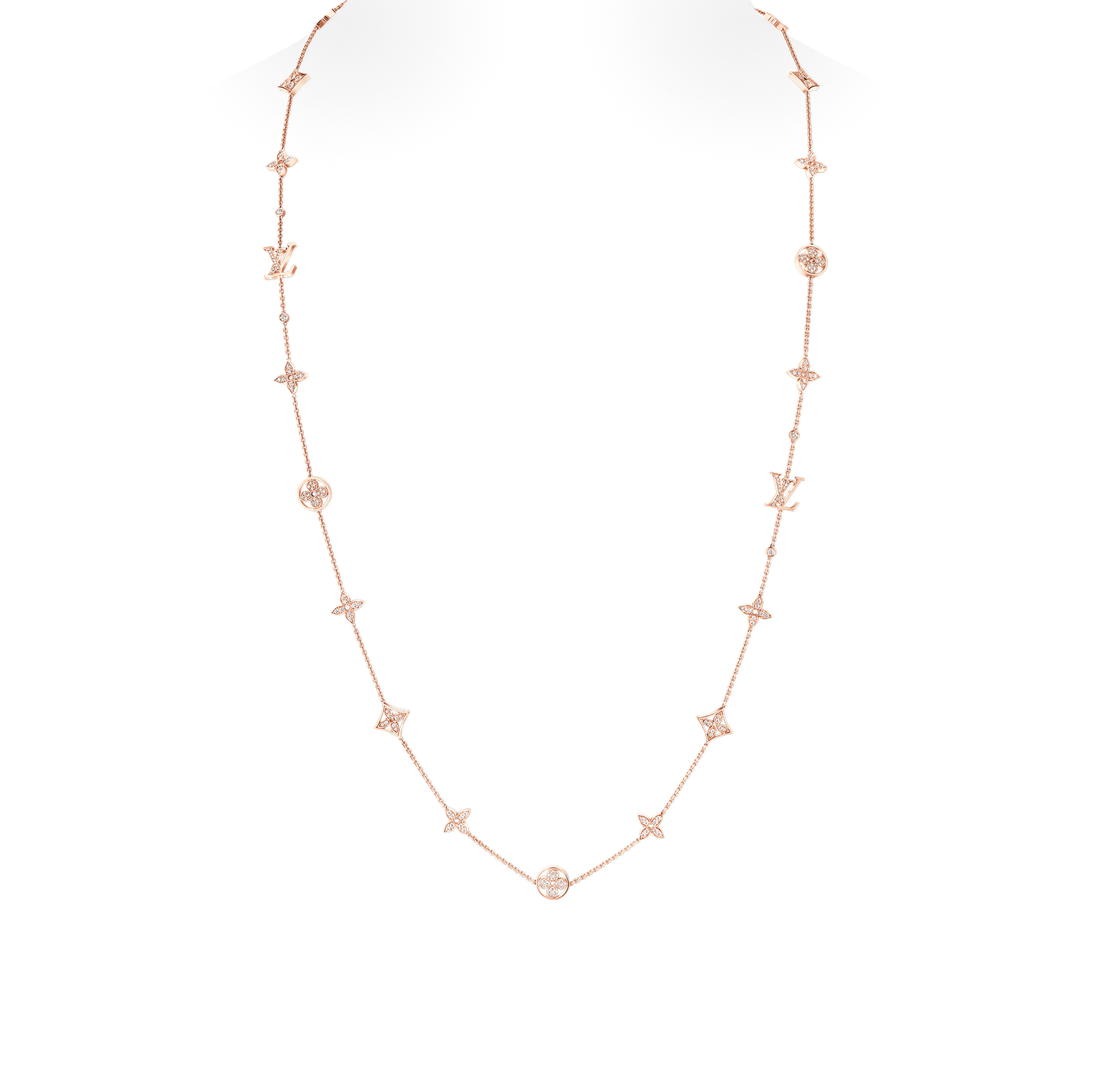 Idylle Blossom sautoir in pink gold and diamonds by Louis Vuitton